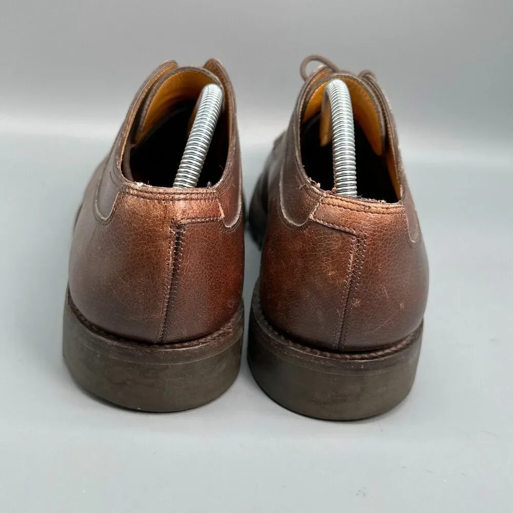 John Lobb Barros Mens 9 Dark Brown Leather Derby Shoes Lace-Up Low Top Casual